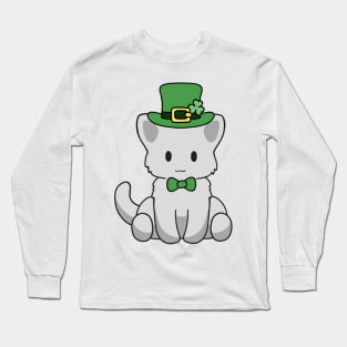 St Patrick White Kitty Long Sleeve T-Shirt